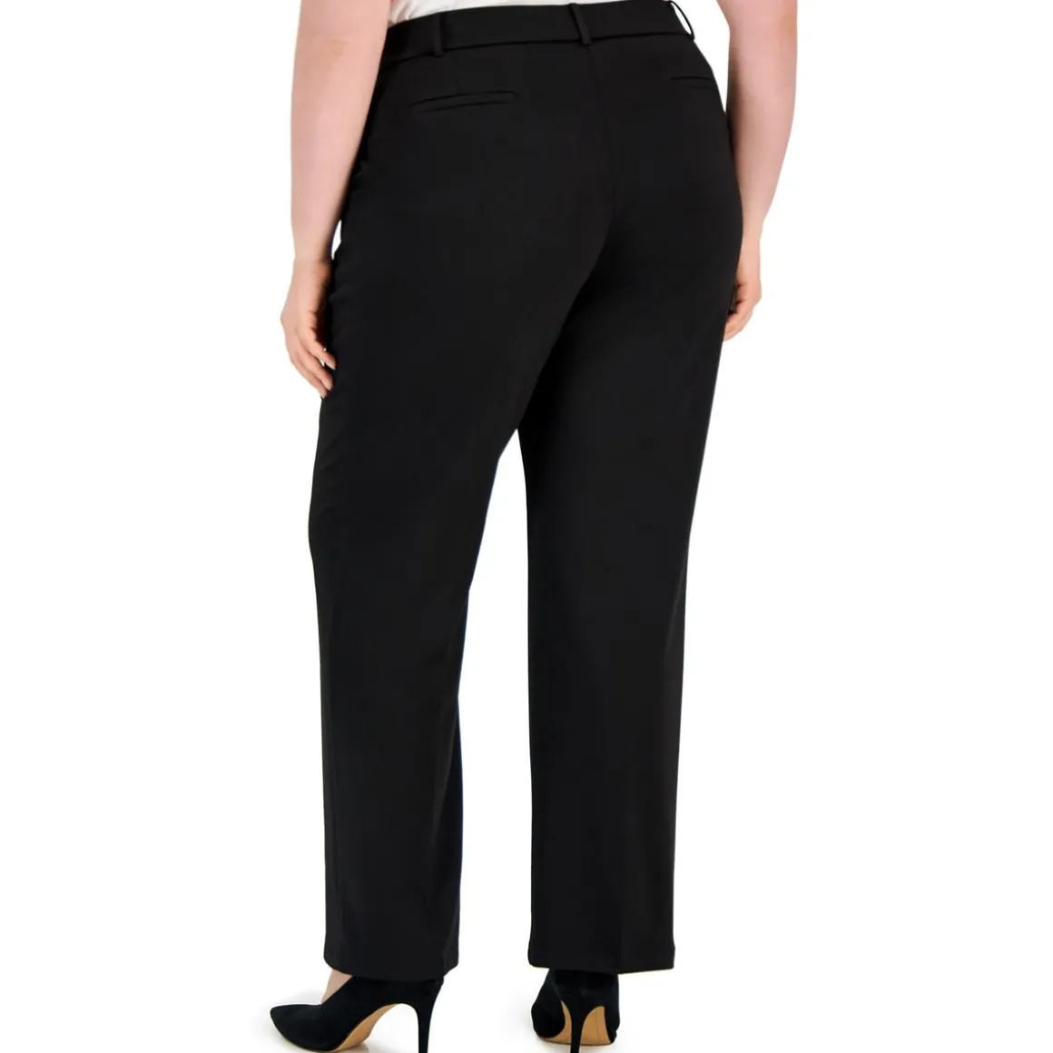 Plus Mid-Rise Office Straight Leg Pants