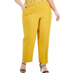 Plus Mid-Rise Stretch Straight Leg Pants