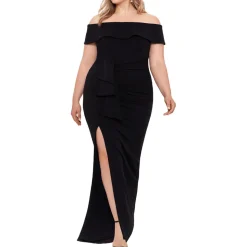 Plus Off-The-Shoulder Maxi Evening Dress