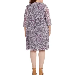 Plus Open Front Midi Two Piece Dress