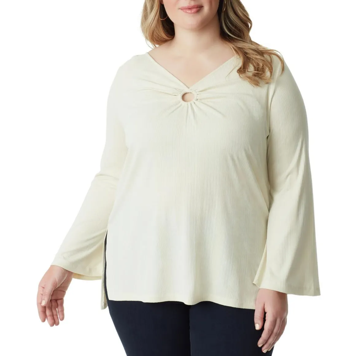 Plus O-Ring Ribbed Tunic Top