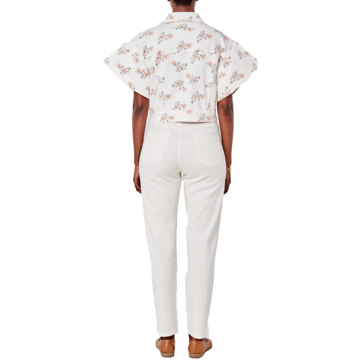 Plus Paige Printed Denim Denim Jacket