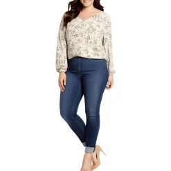 Plus Paisley Peasant Top