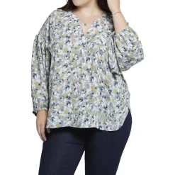 Plus Paulina Floral Print Peasant Top