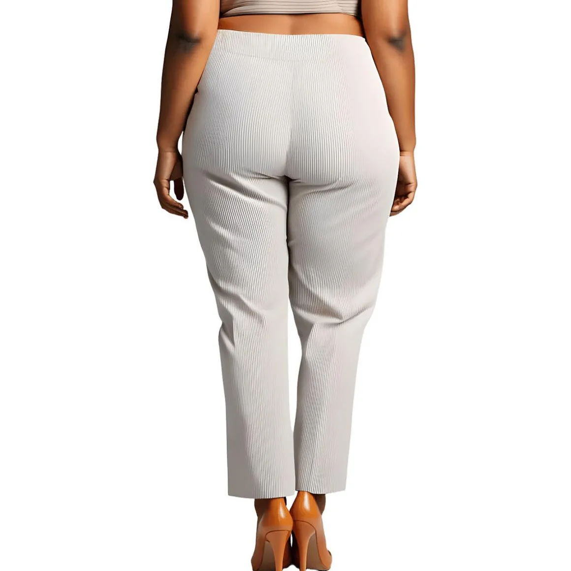 Plus Pinstripe Straight Leg Pants