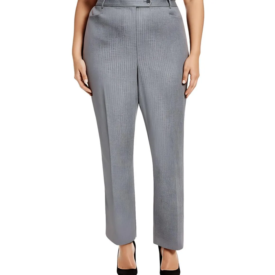 Plus Pinstripe Wide Leg Pants