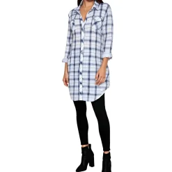 Plus Piper Plaid Button Front Tunic Top