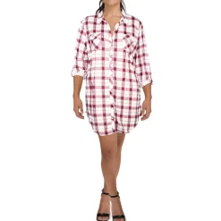 Plus Piper Plaid Button Front Tunic Top