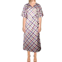 Plus Plaid Wrap Dress