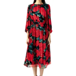 Plus Pleated Midi Dress