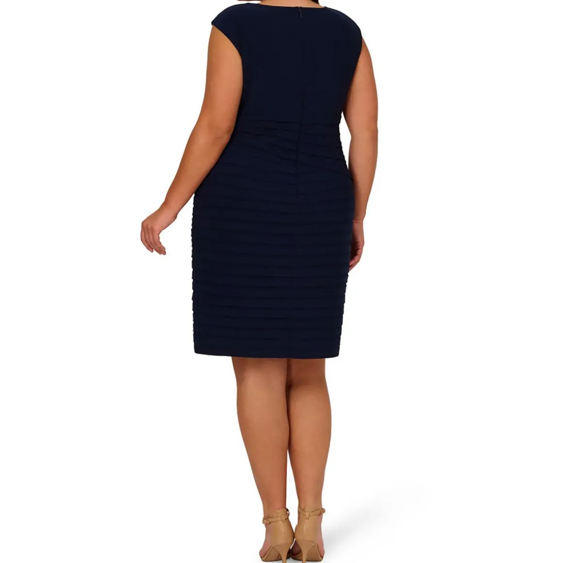 Plus Pleated Sheath Dress