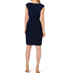Plus Pleated Sheath Dress