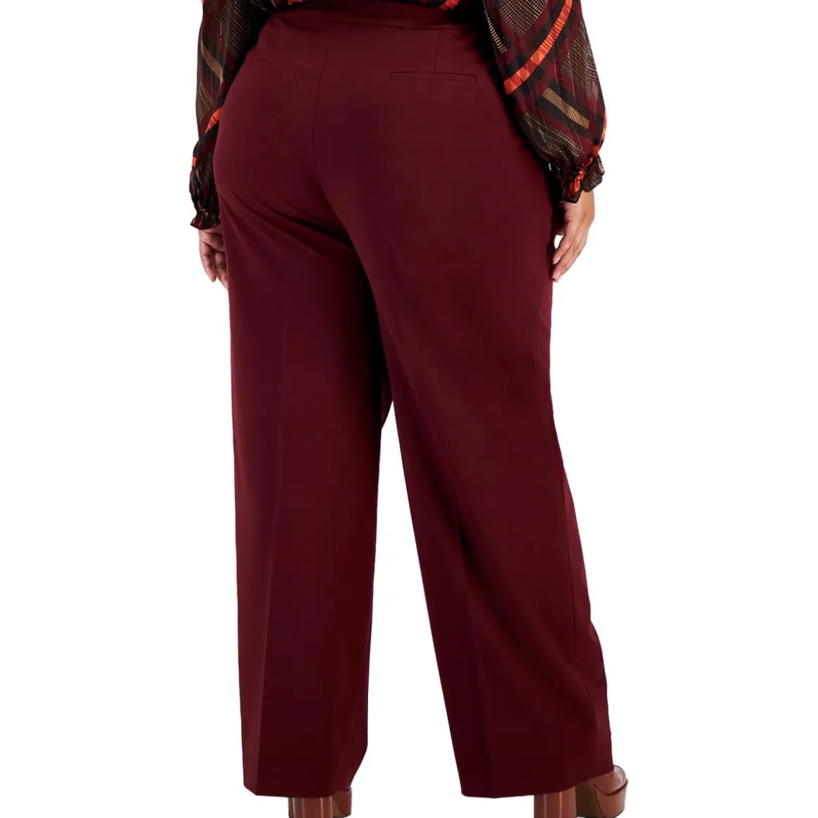 Plus Pleated High Rise Wide Leg Pants
