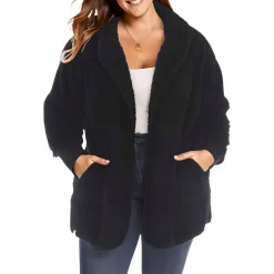 Plus Plush Long Sleeves Fleece Jacket