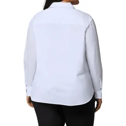 Plus Pocket Cotton Button-Down Top