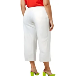 Plus Pocket Linen High-Waisted Pants