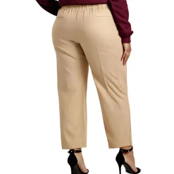 Plus Pocket Linen Wide Leg Pants