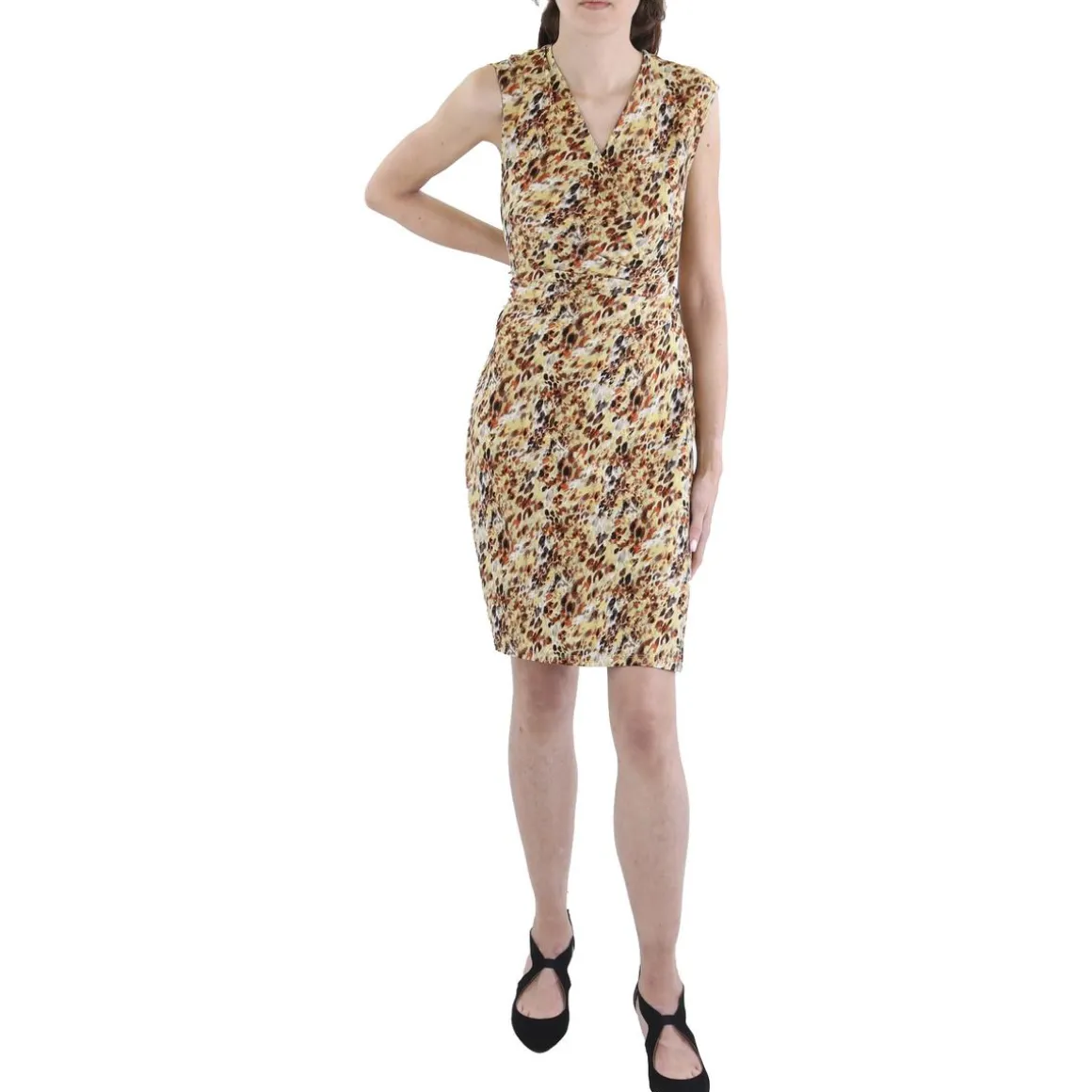 Plus Printed Jersey Wrap Dress