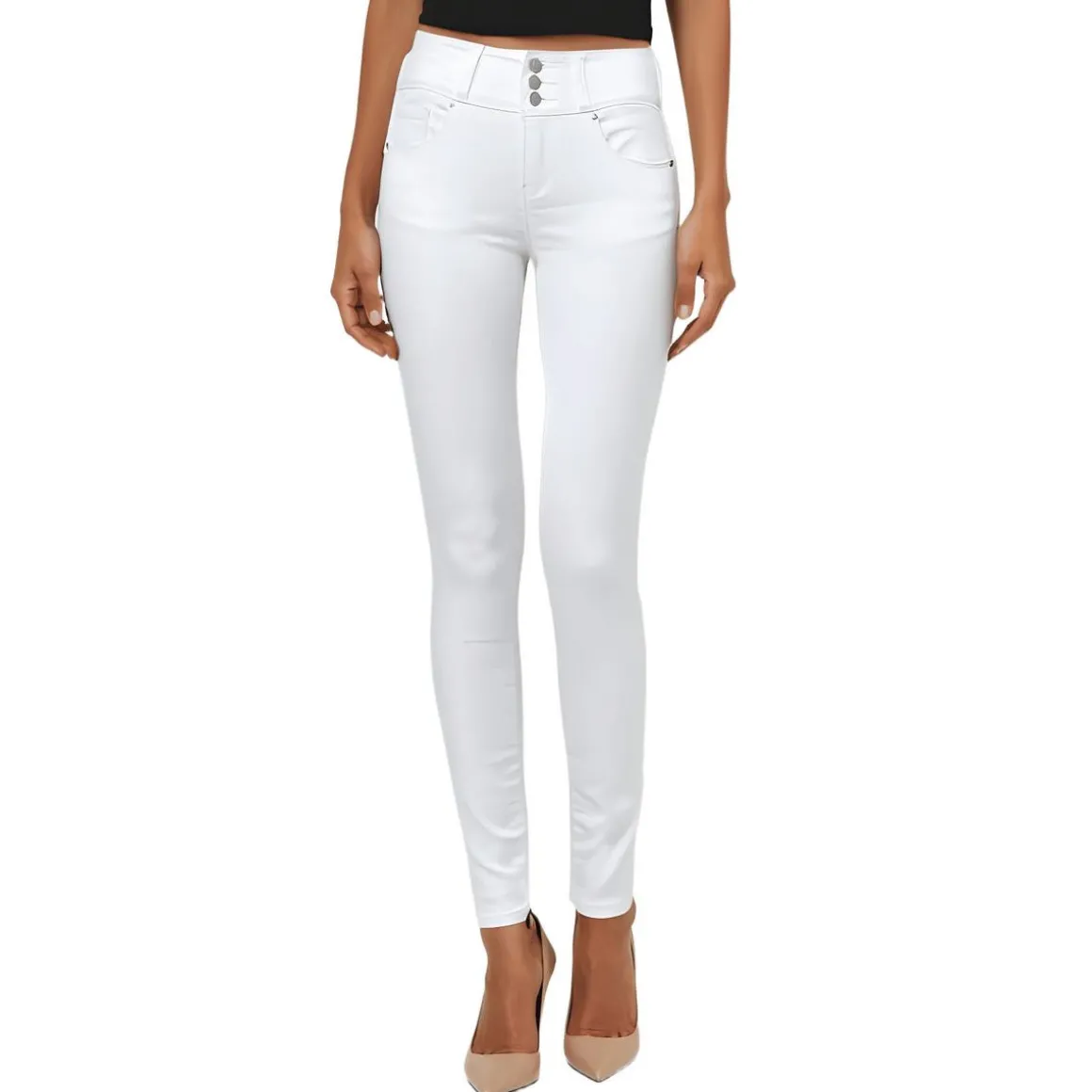 Plus Push Up Stretch Denim Tapered Leg Jeans