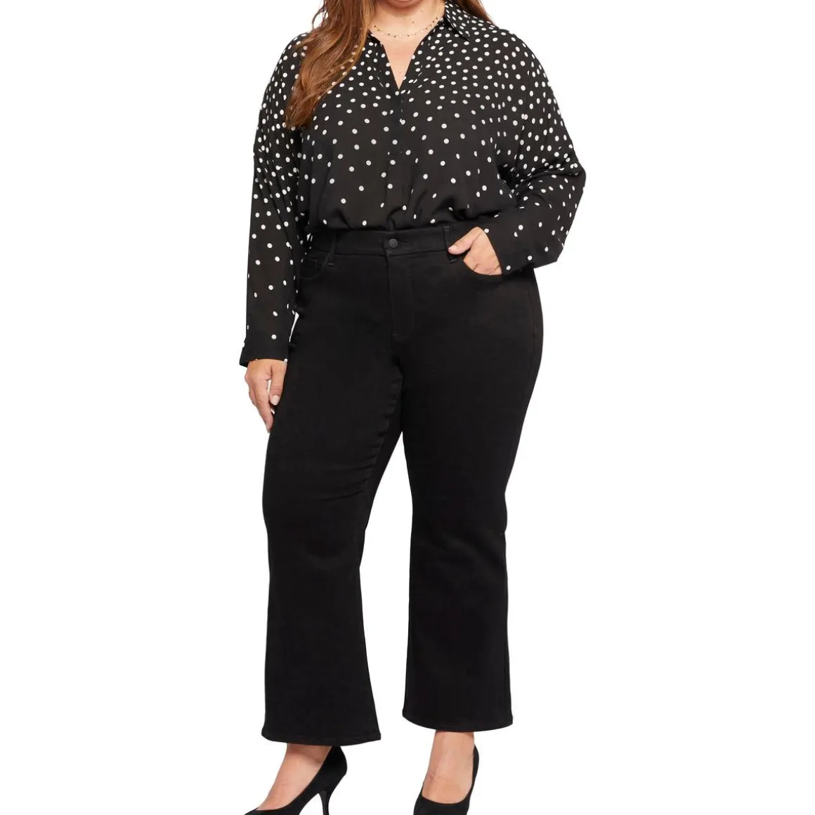 Plus Relaxed Denim Flared Jeans