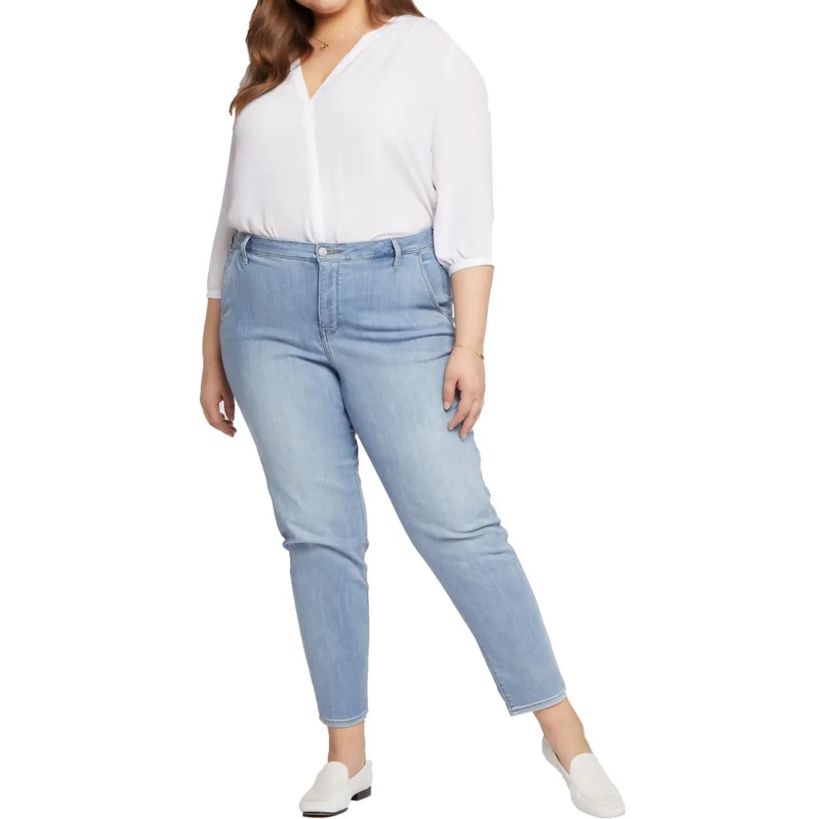 Plus Relaxed Denim Tapered Leg Jeans