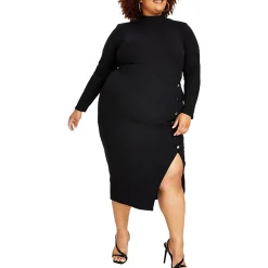 Plus Ribbed Bodycon Midi Dress