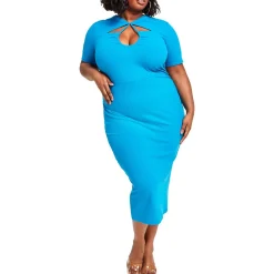 Plus Ribbed Long Bodycon Dress