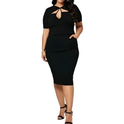 Plus Ribbed Long Bodycon Dress