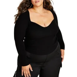 Plus Ribbed Rayon Pullover Sweater