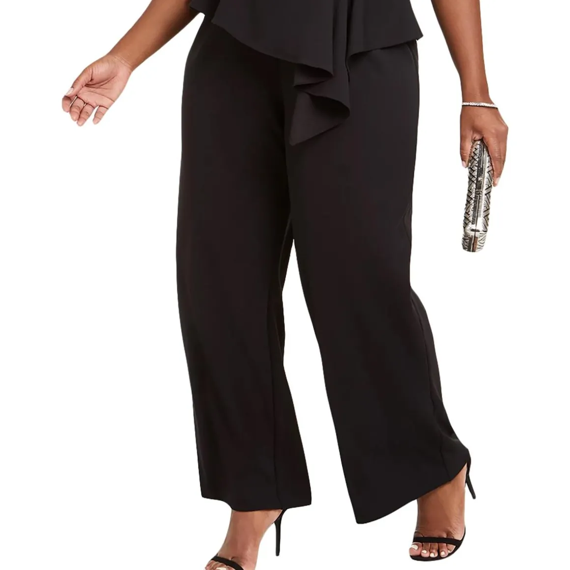 Plus Rosette Draped Jumpsuit