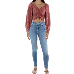 Plus Ruched 100% Cotton Cropped