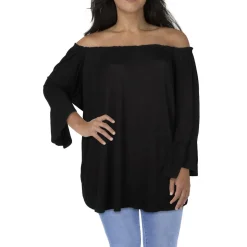 Plus Ruched Bell Sleeve Blouse