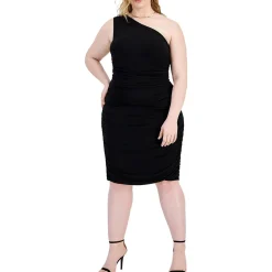 Plus Ruched Midi Sheath Dress