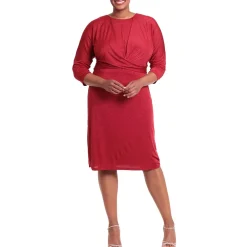 Plus Ruched Short Midi Dress