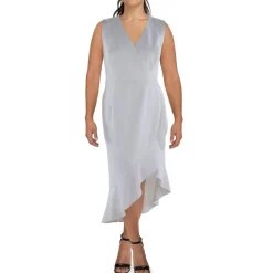 Plus Ruffled Calf Midi Dress