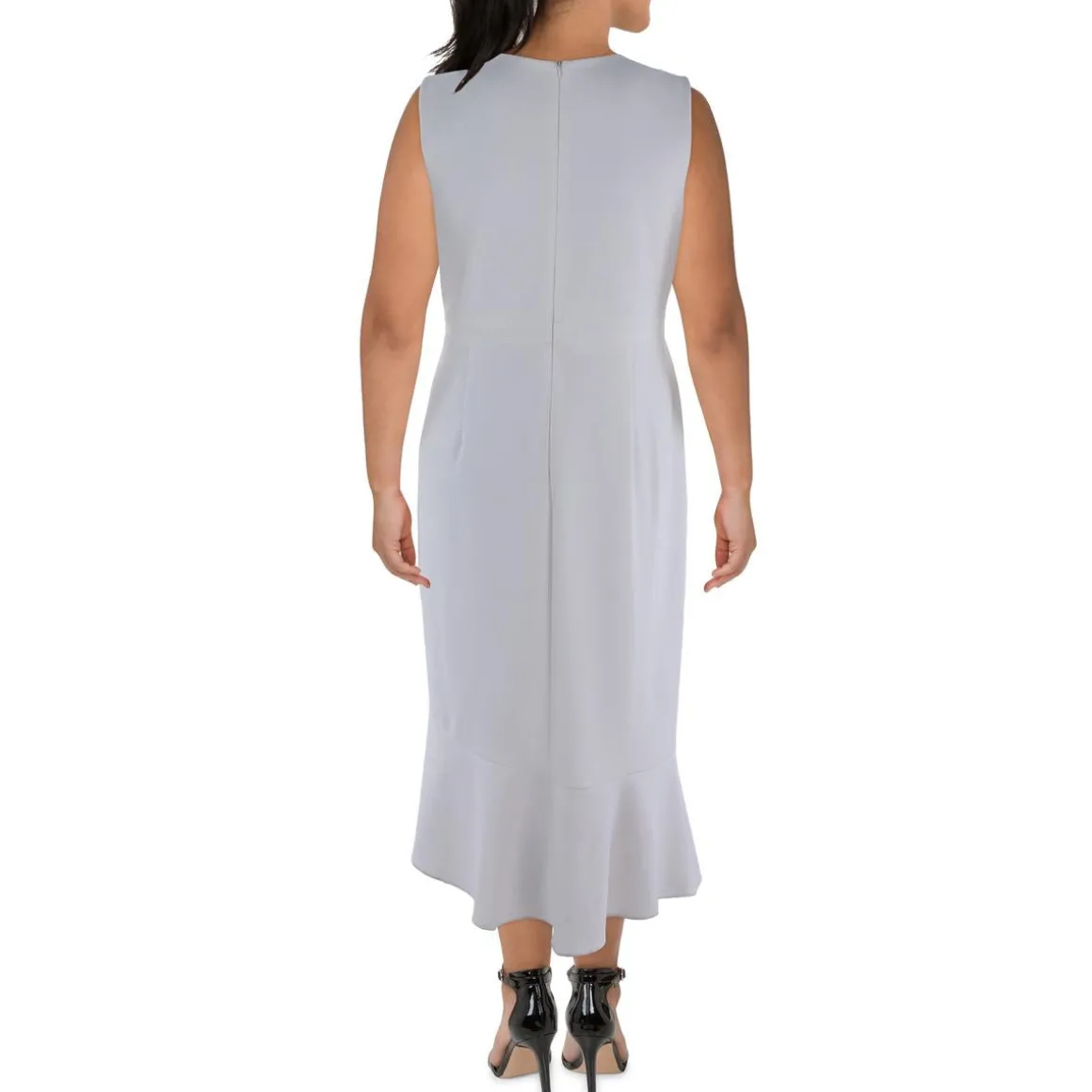 Plus Ruffled Calf Midi Dress