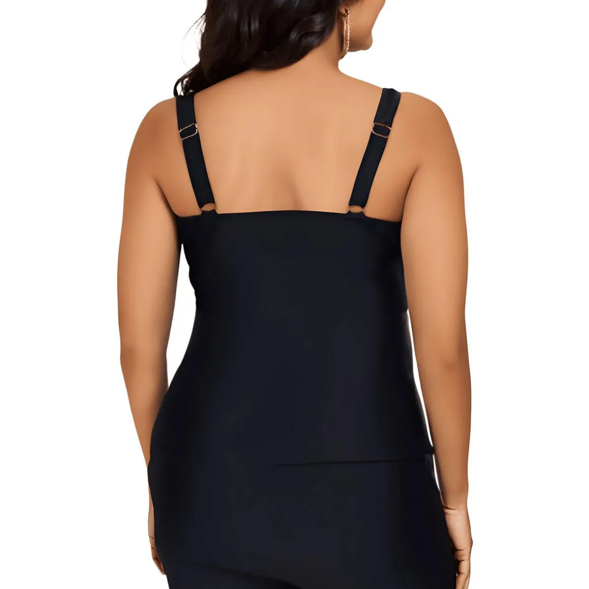 Plus Sasha Tankini Ruched Nylon Tankini Swim Top