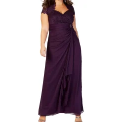 Plus Sequined Lace Formal Dress