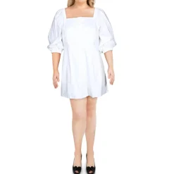 Plus Sheer Cotton Stretch Shirtdress