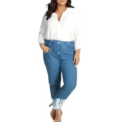 Plus Sheri Dip-Dye Denim Ankle Jeans