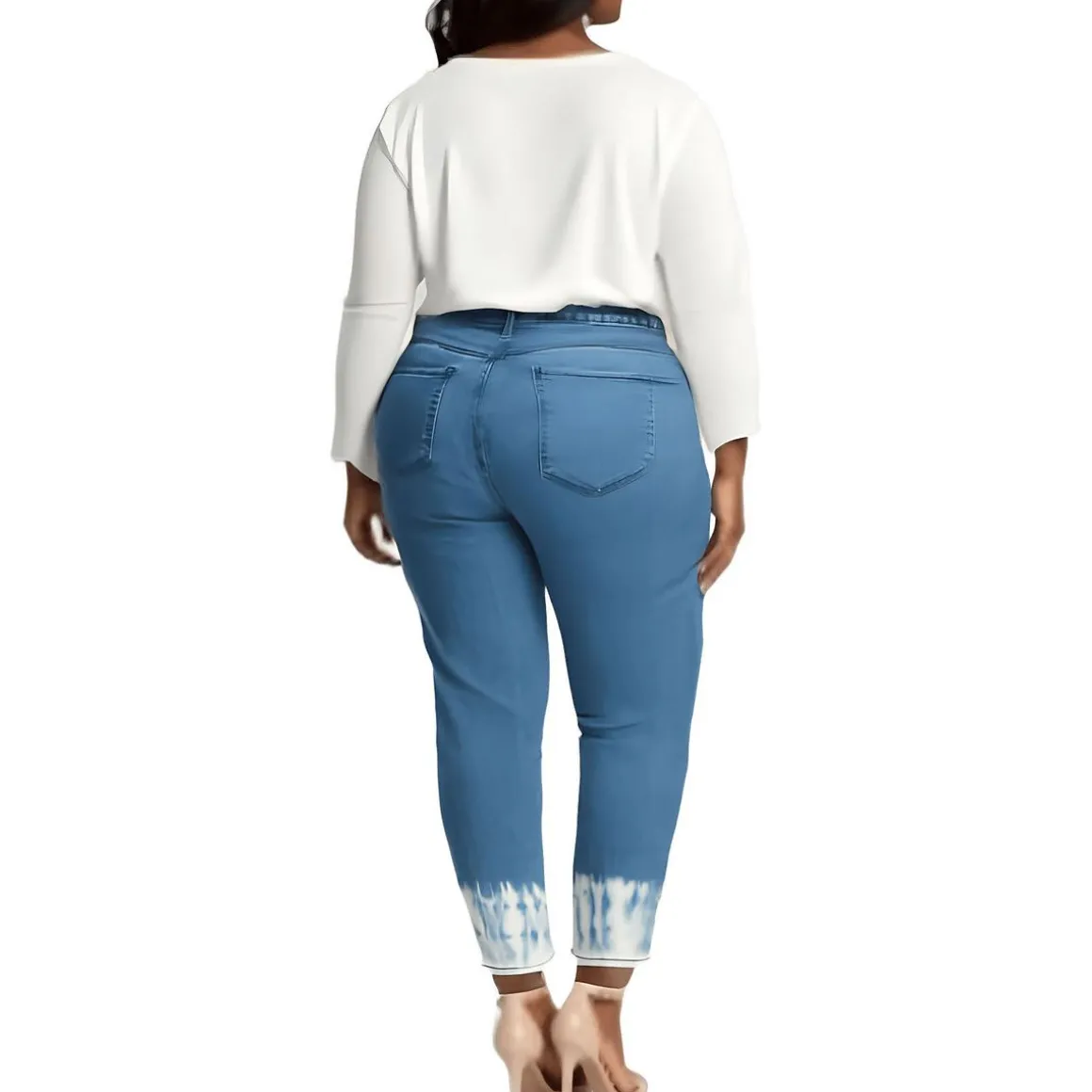 Plus Sheri Dip-Dye Denim Ankle Jeans