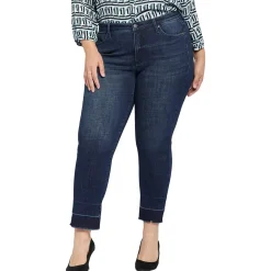 Plus Sheri Slim Lift Tuck Technology Raw Hem Ankle Jeans