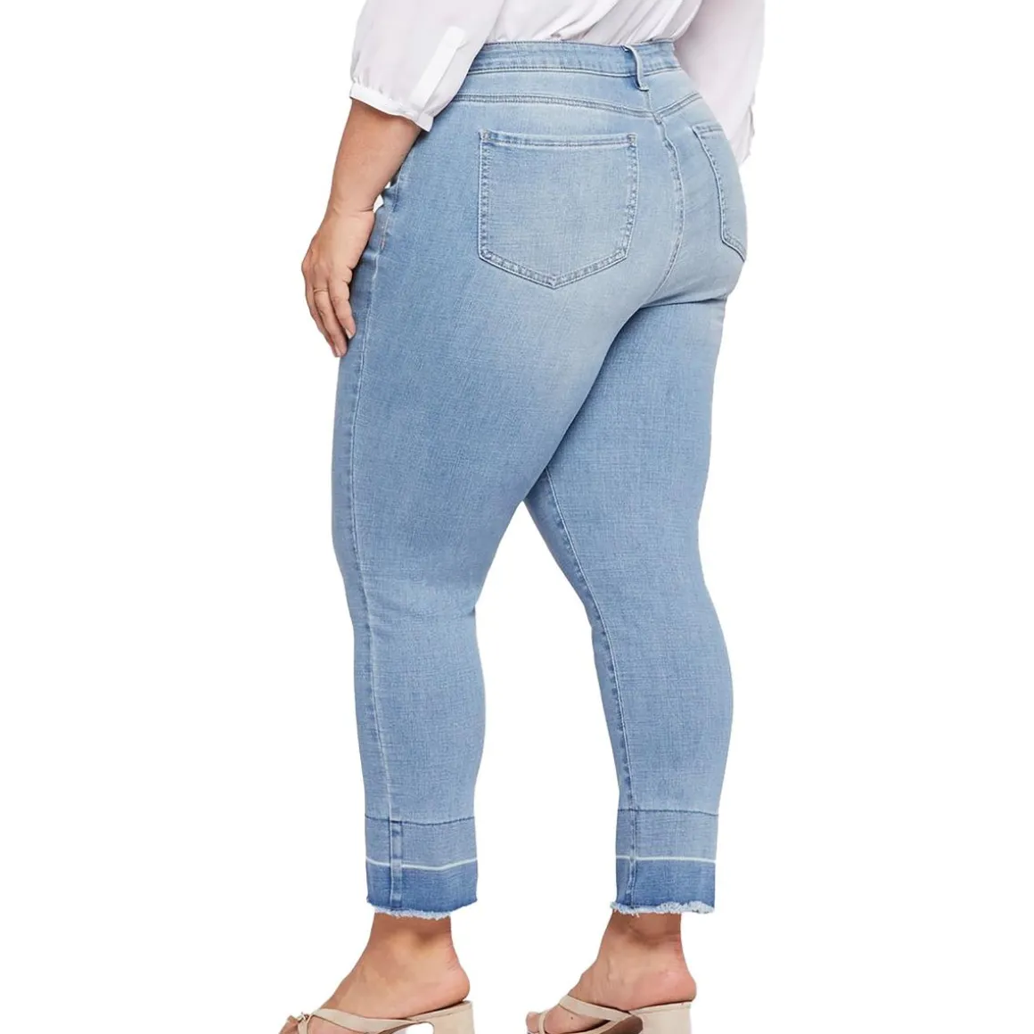 Plus Sheri Slim Lift Tuck Technology Raw Hem Ankle Jeans
