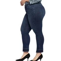 Plus Sheri Slim Lift Tuck Technology Raw Hem Ankle Jeans