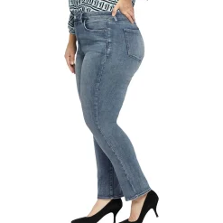 Plus Sheri Slim Mid-Rise Medium Wash Straight Leg Jeans