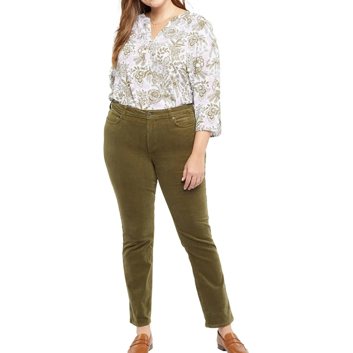 Plus Sheri Slim Tummy Slimming Corduroy Skinny Pants