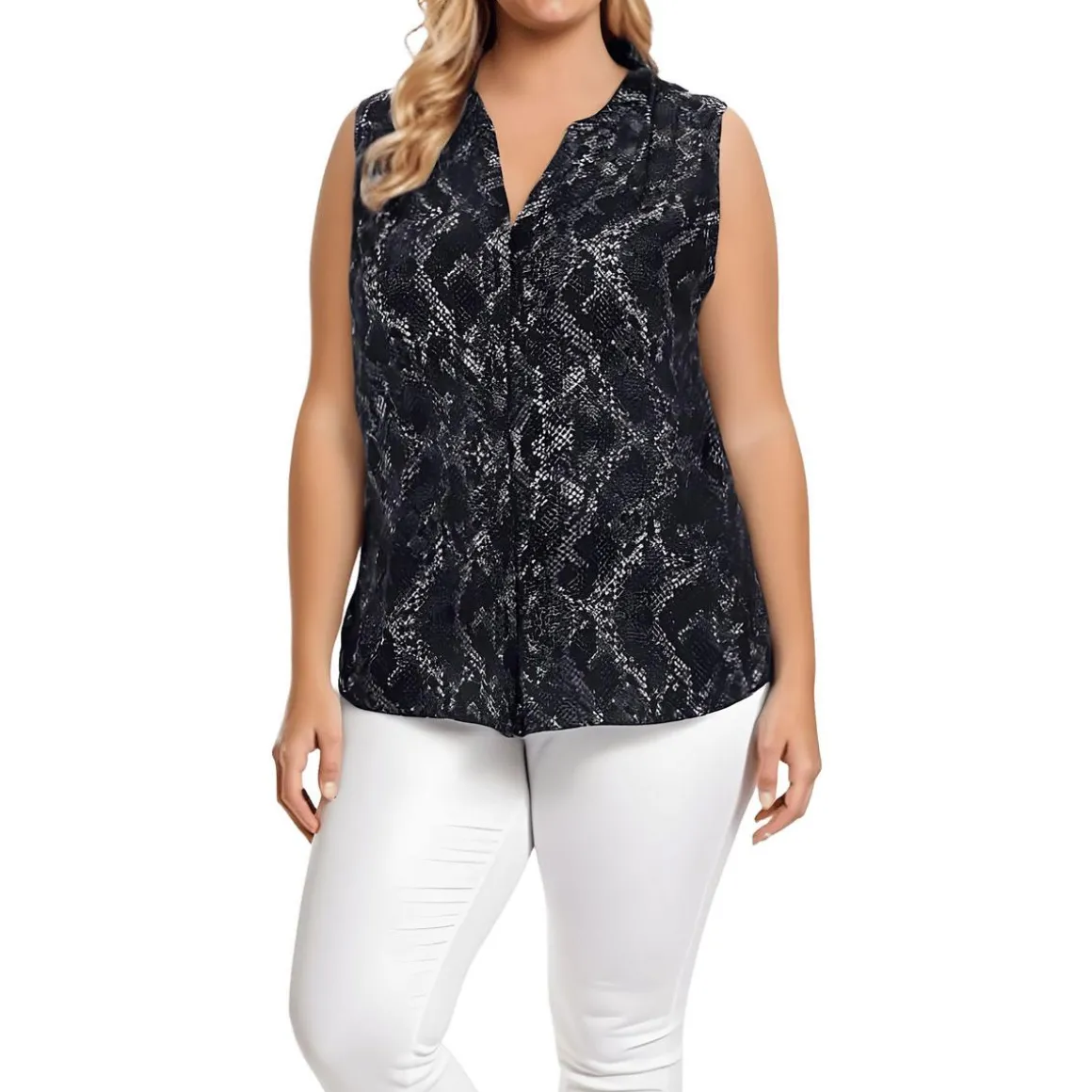 Plus Sleeveless Blouse