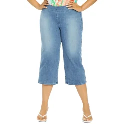 Plus Slimming Pull-on Capri Jeans