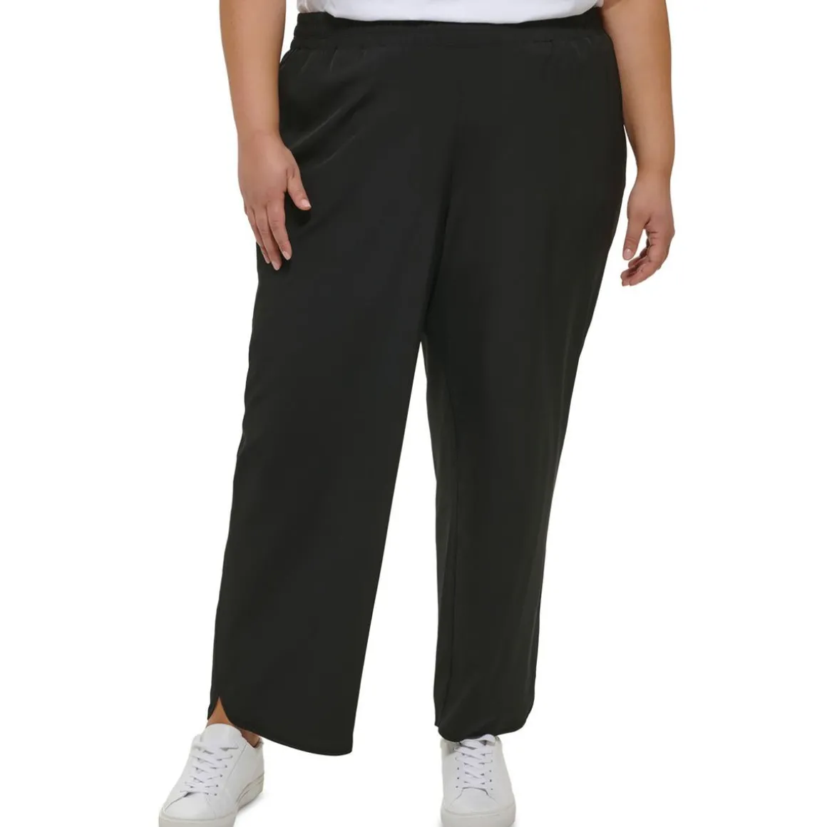 Plus Smocked High Rise Wide Leg Pants