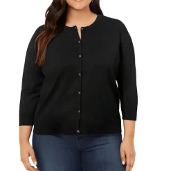 Plus Solid Cardigan Sweater